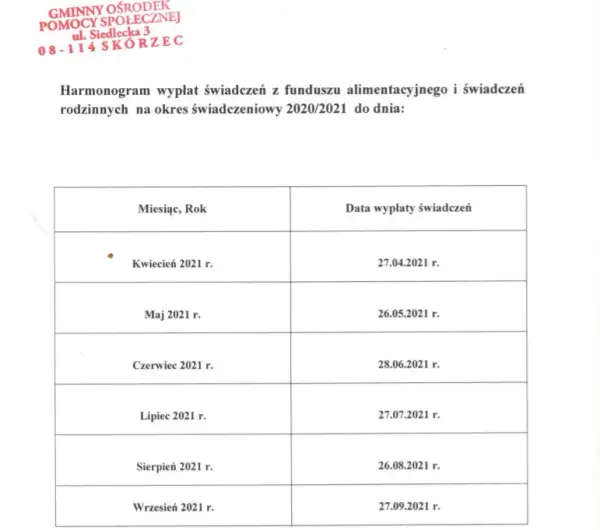 Kiedy wypłata z funduszu alimentacyjnego: pełny harmonogram terminów